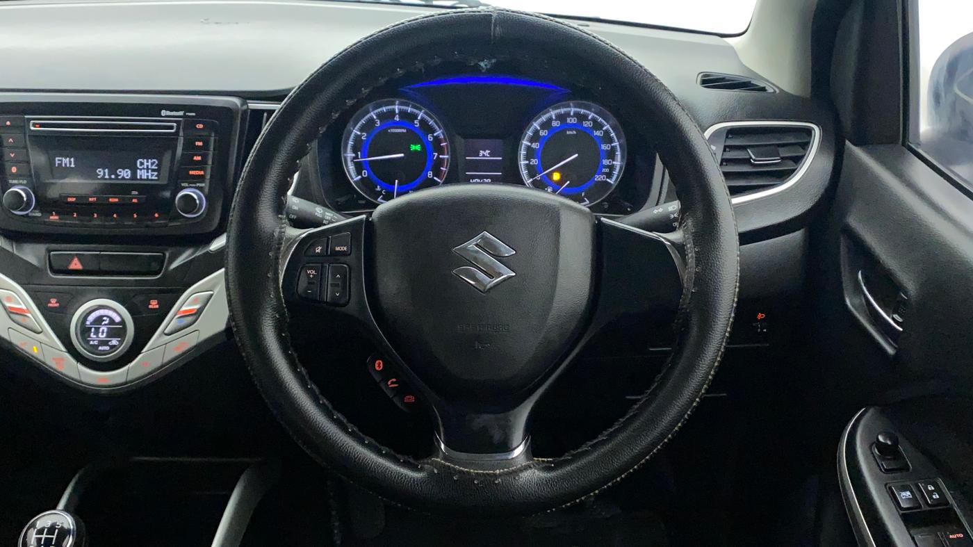 2016 Maruti Baleno DELTA PETROL 1.2, Petrol, Manual, 40,557 km, Steering Wheel Close Up