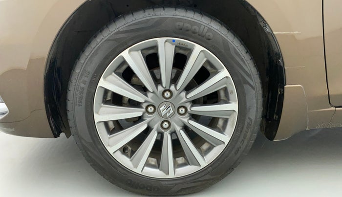 2018 Maruti Ciaz ALPHA  AT 1.5 SHVS PETROL, Petrol, Automatic, 72,149 km, Left Front Wheel