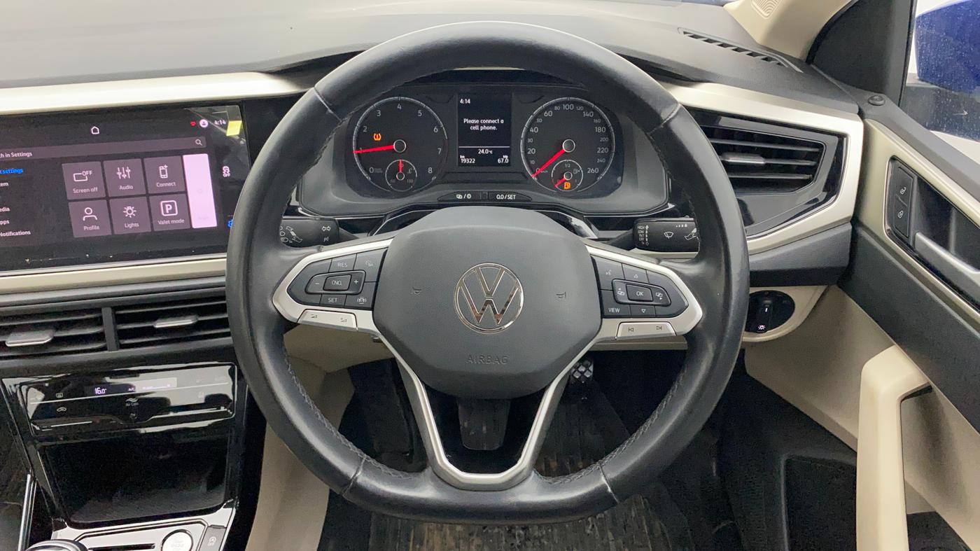 2022 Volkswagen VIRTUS HIGHLINE TSI 1.0 MT, Petrol, Manual, 19,527 km, Steering Wheel Close Up
