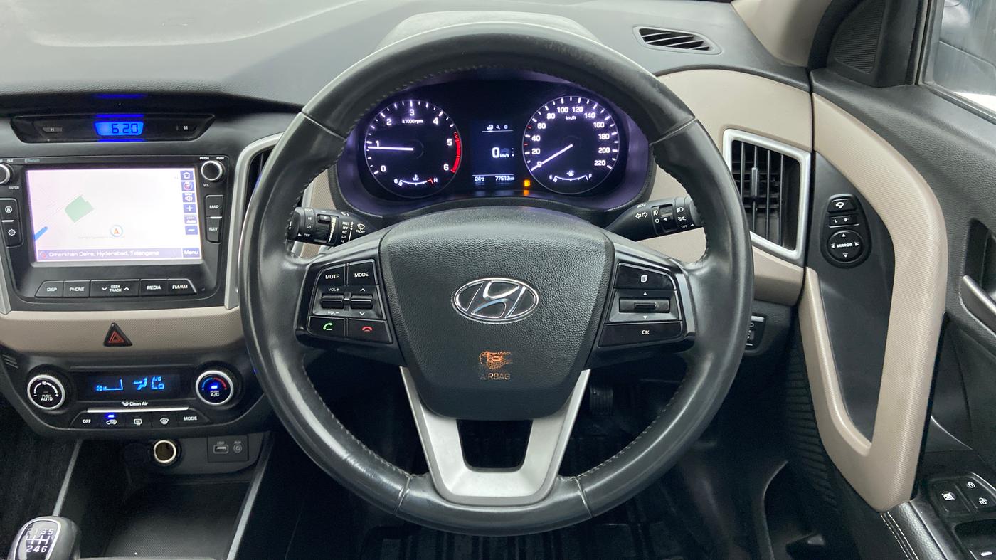 2017 Hyundai Creta SX (O) 1.6 DIESEL, Diesel, Manual, 77,685 km, Steering Wheel Close Up
