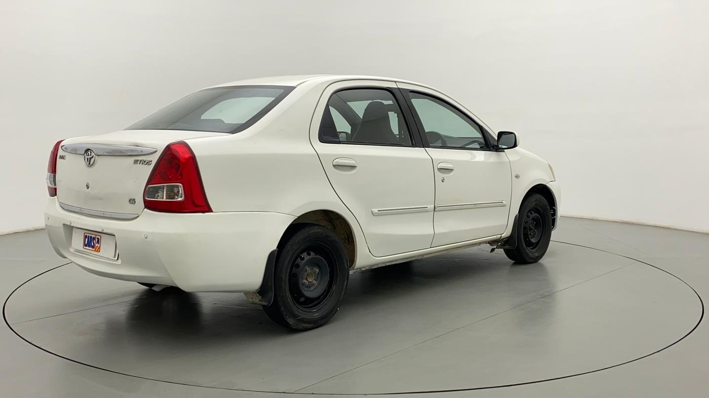2011 Toyota Etios G, Petrol, Manual, 80,532 km, Right Back Diagonal