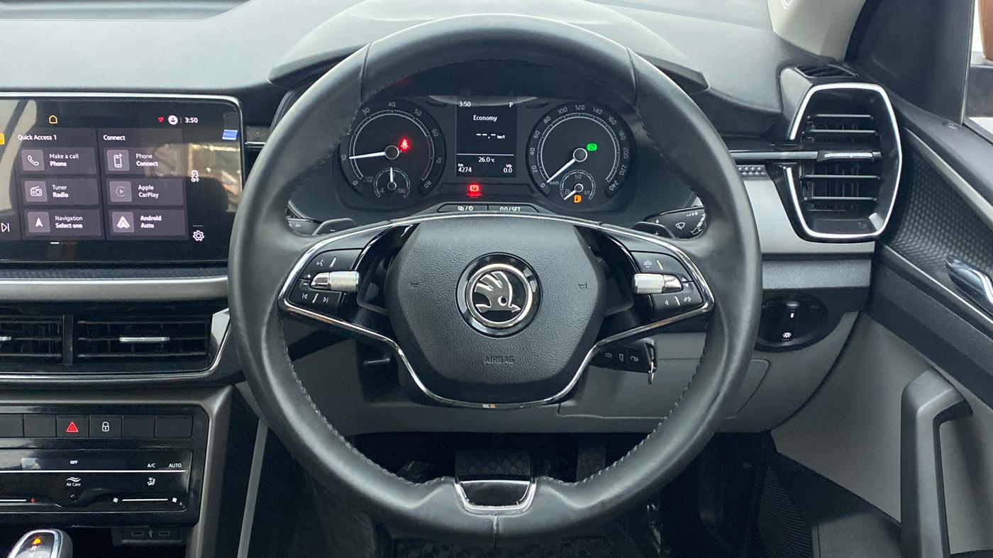 2021 Skoda KUSHAQ AMBITION 1.0 TSI AT, Petrol, Automatic, 4,410 km, Steering Wheel Close Up