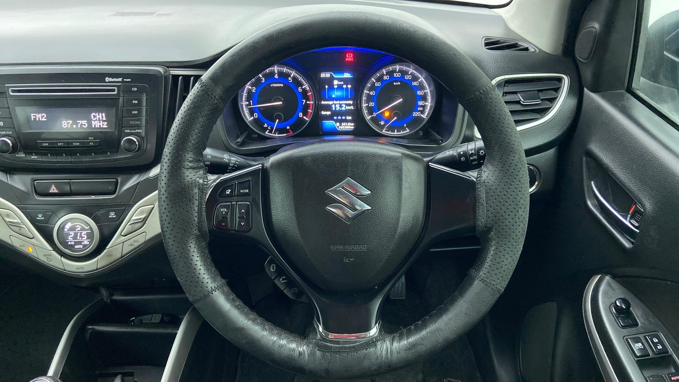2016 Maruti Baleno ZETA 1.2 K12, Petrol, Manual, 1,03,962 km, Steering Wheel Close Up