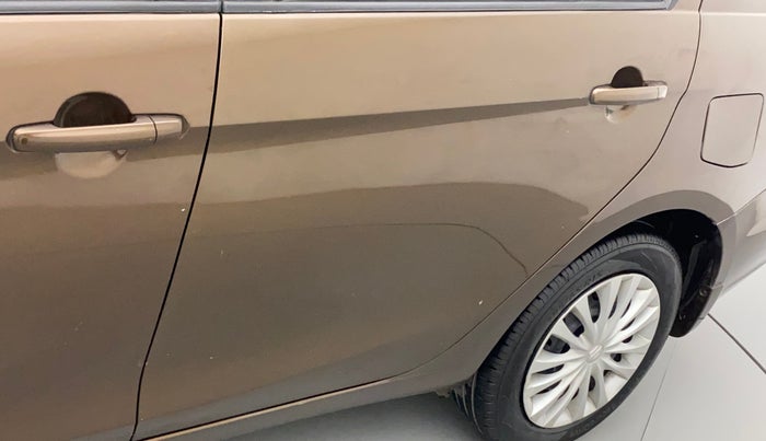 2017 Maruti Ciaz DELTA 1.4 MT PETROL, Petrol, Manual, 58,349 km, Rear left door - Minor scratches