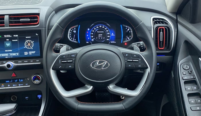 2020 Hyundai Creta SX (O) 1.4 TURBO DCT DUAL TONE, Petrol, Automatic, 30,886 km, Steering Wheel Close Up