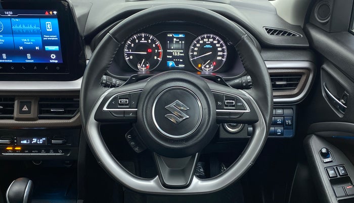 2022 Maruti BREZZA ZXI + AT SMART HYBRID, Petrol, Automatic, 5,962 km, Steering Wheel Close Up