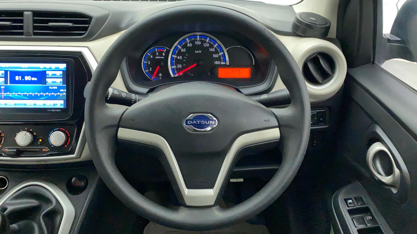 2019 Datsun Go Plus T(O), Petrol, Manual, 18,254 km, Steering Wheel Close Up