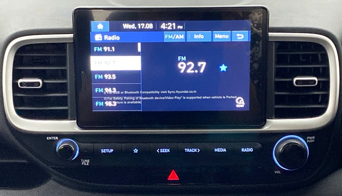 2020 Hyundai VENUE 1.0L Turbo GDI SX MT, Petrol, Manual, 7,078 km, Infotainment System