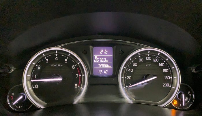 2017 Maruti Ciaz ZXI+, Petrol, Manual, 72,996 km, Odometer Image