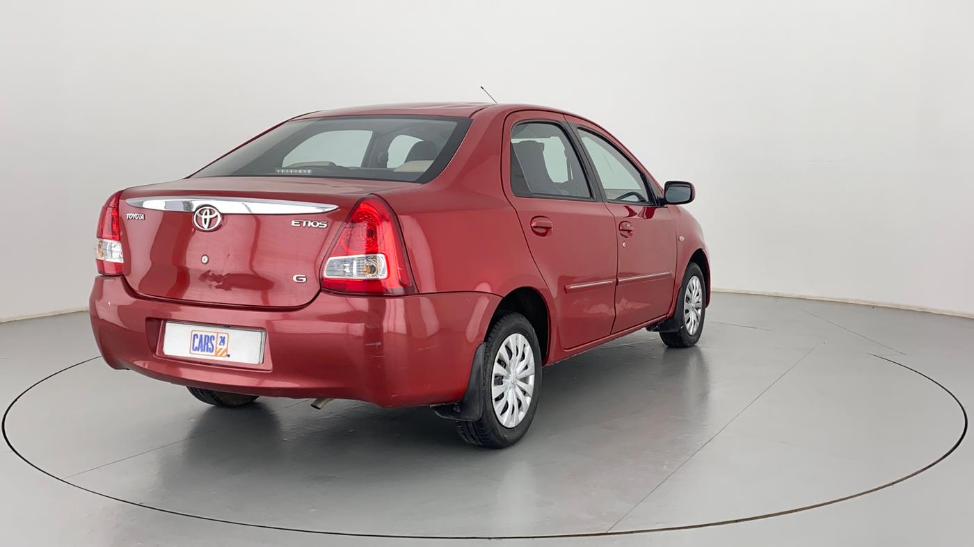 2012 Toyota Etios G, Petrol, Manual, 67,685 km, Right Back Diagonal