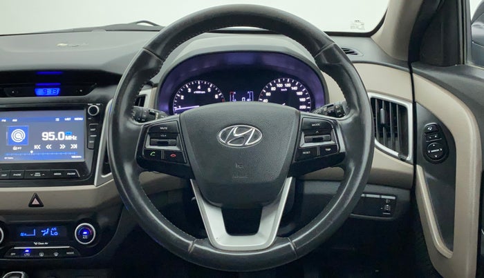 2017 Hyundai Creta SX PLUS AT 1.6 PETROL, Petrol, Automatic, 1,07,329 km, Steering Wheel Close Up