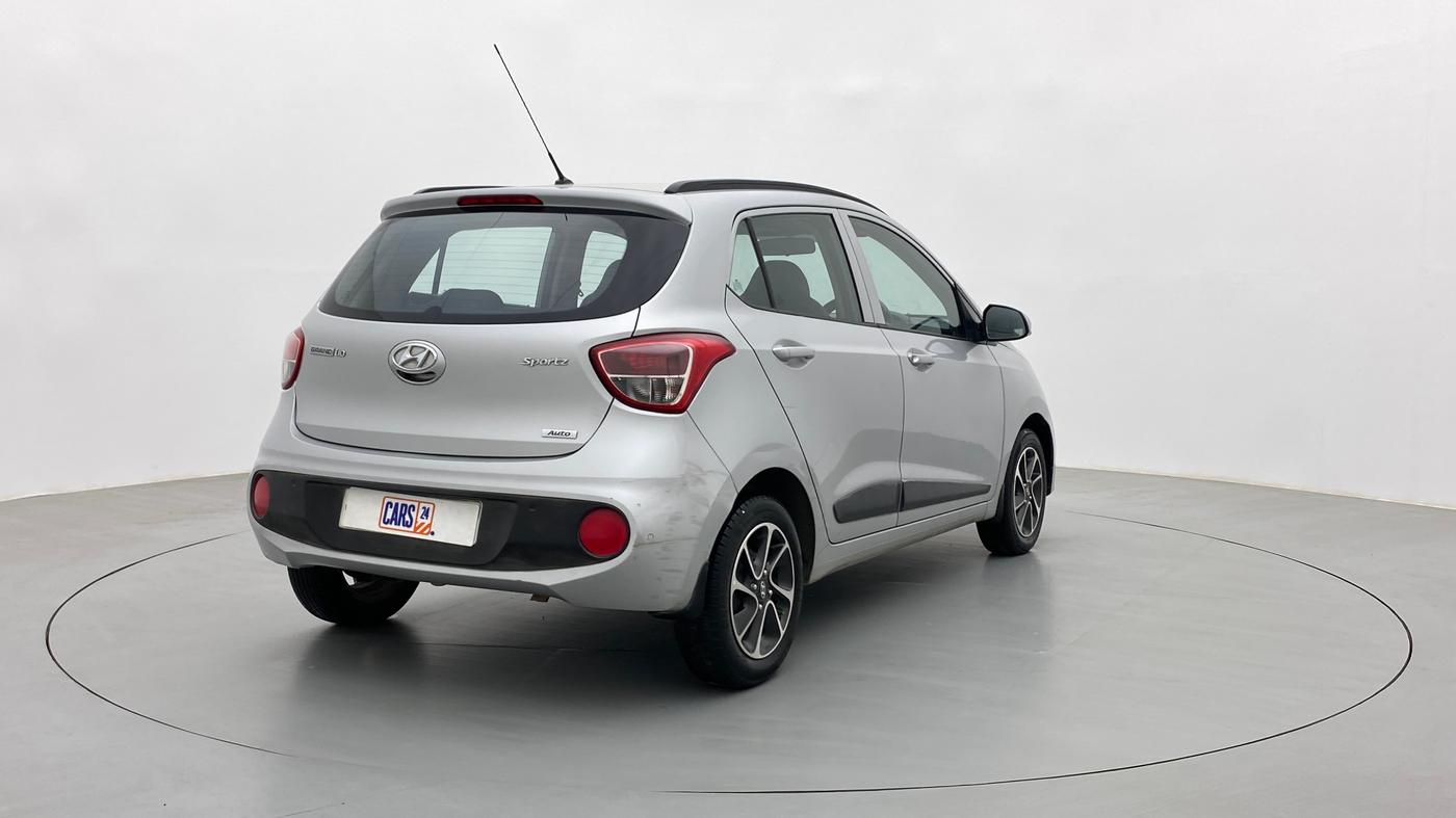 2017 Hyundai Grand i10 SPORTZ (O) 1.2 AT VTVT, Petrol, Automatic, 65,281 km, Right Back Diagonal
