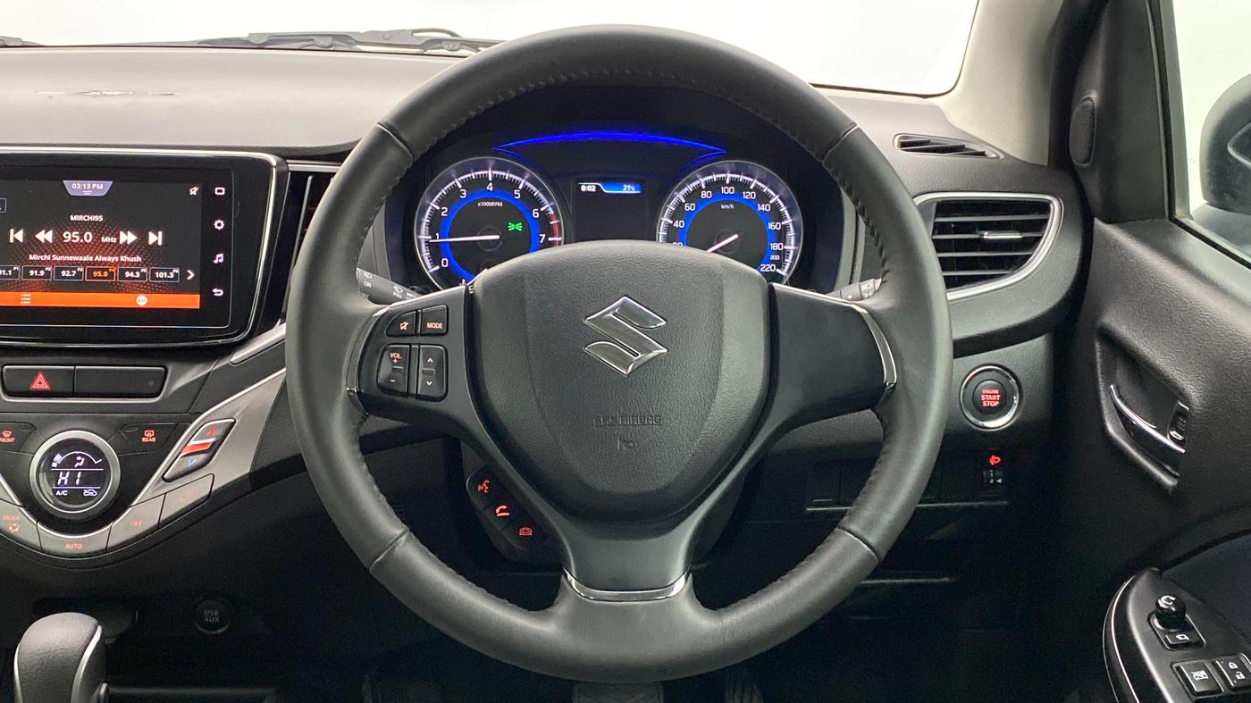 2021 Maruti Baleno ALPHA CVT PETROL 1.2, Petrol, Automatic, 19,087 km, Steering Wheel Close Up