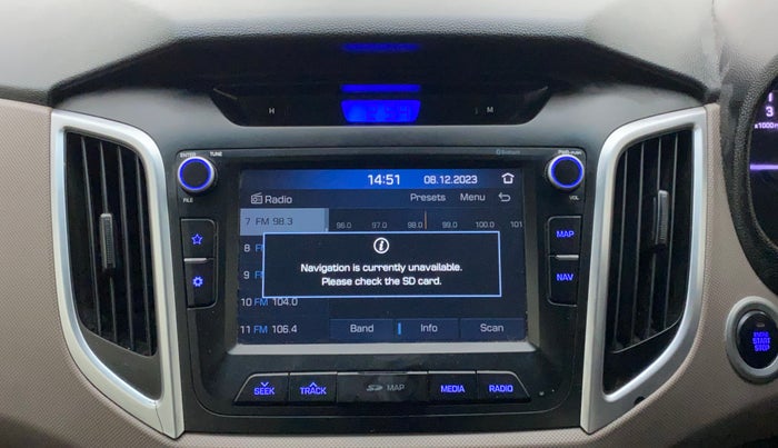 2018 Hyundai Creta SX 1.6 DIESEL, Diesel, Manual, 1,28,516 km, Infotainment system - GPS Card not working/missing