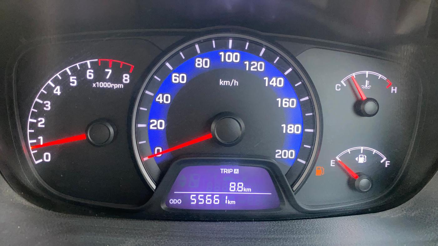 2015 Hyundai Xcent SX 1.2, Petrol, Manual, 55,653 km, Odometer Image