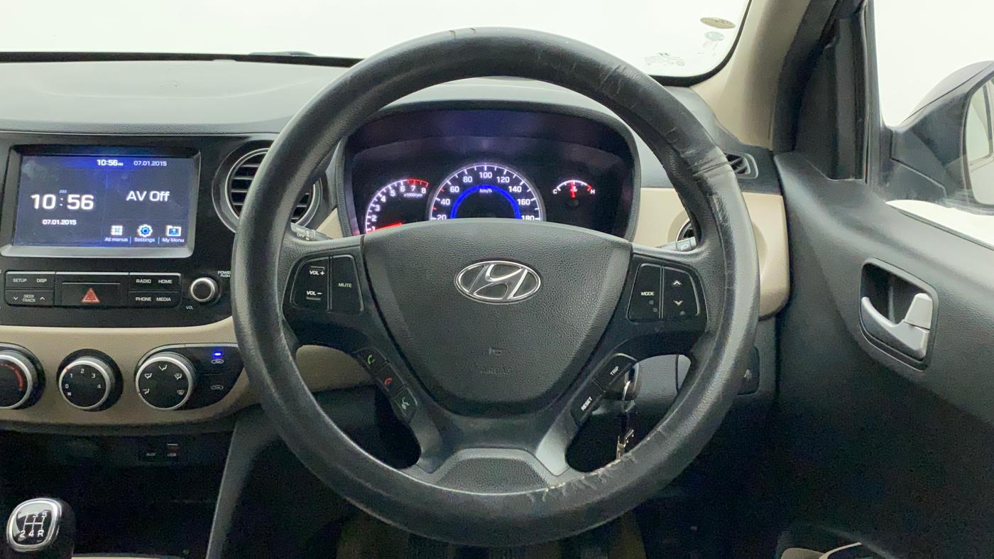 2017 Hyundai Grand i10 SPORTZ (O) 1.2 KAPPA VTVT, CNG, Manual, 99,987 km, Steering Wheel Close Up