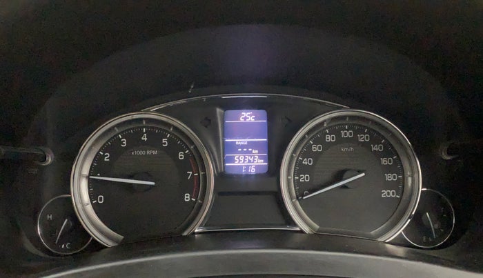 2016 Maruti Ciaz ZXI+, CNG, Manual, 59,334 km, Odometer Image