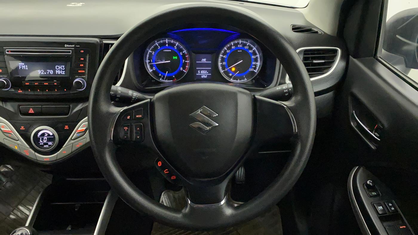 2016 Maruti Baleno DELTA PETROL 1.2, Petrol, Manual, 51,139 km, Steering Wheel Close Up