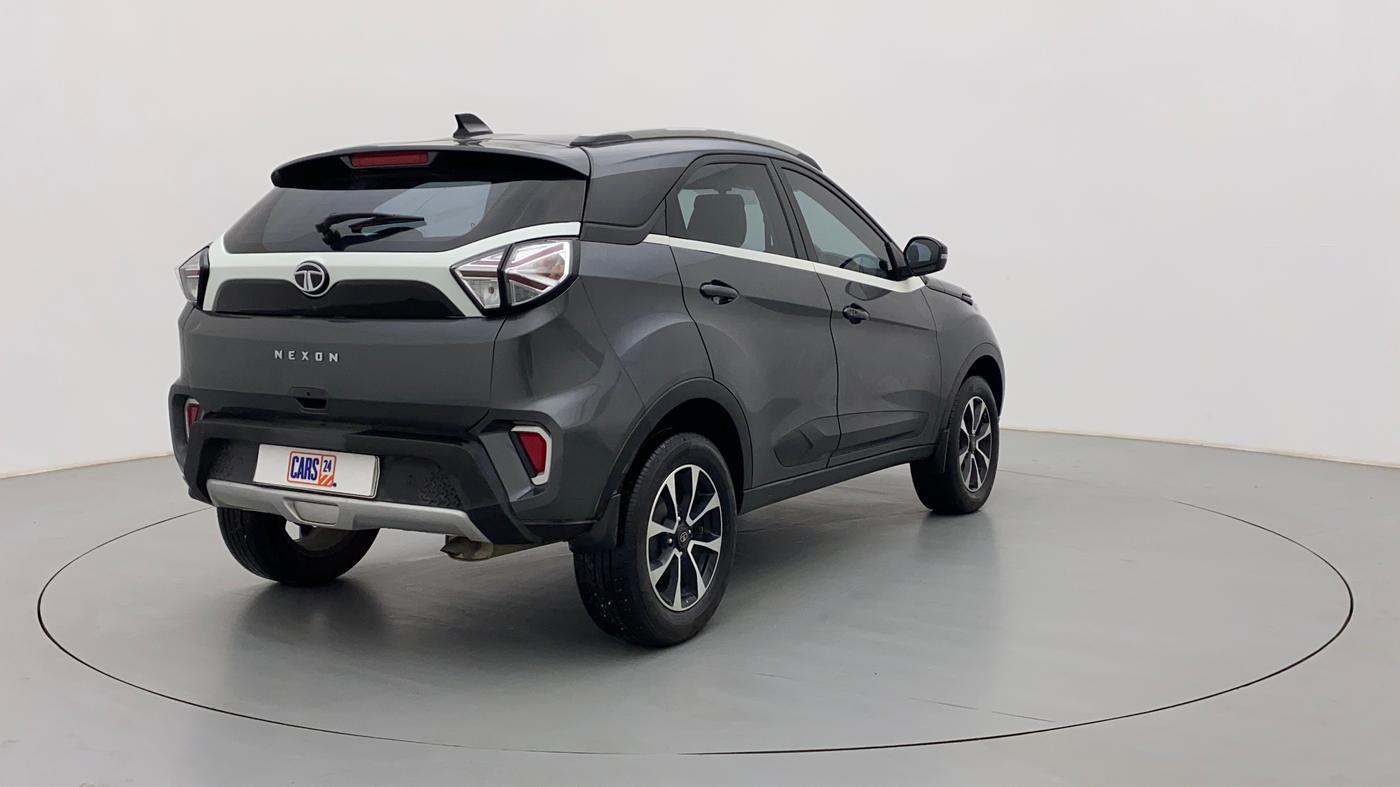 2021 Tata NEXON XZA + 1.2 PETROL A/T, Petrol, Automatic, 14,637 km, Right Back Diagonal