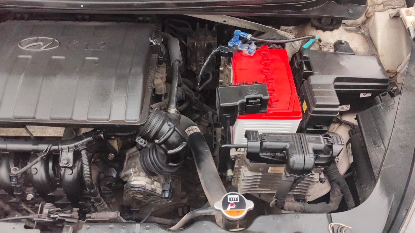 2023 Hyundai AURA SX PLUS 1.2 AMT, Petrol, Automatic, 27,624 km, Engine View - Left