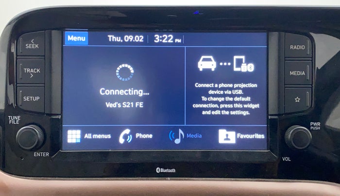 2020 Hyundai AURA SX PLUS 1.2 AMT, Petrol, Automatic, 41,027 km, Infotainment System