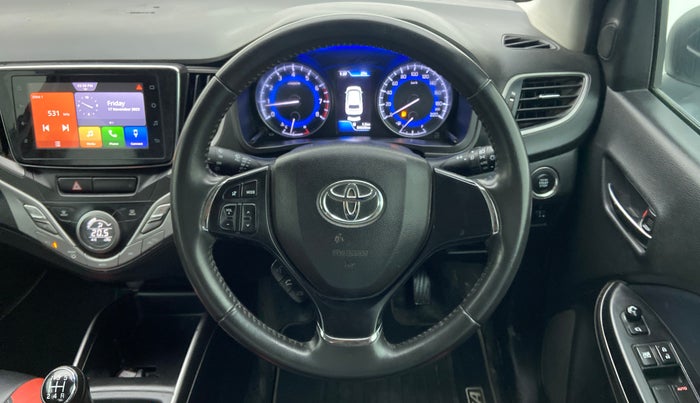 2019 Toyota Glanza V, Petrol, Manual, 64,625 km, Steering Wheel Close Up