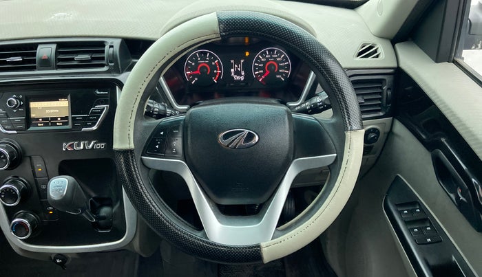 2016 Mahindra Kuv100 K8 6 STR, Petrol, Manual, 53,540 km, Steering Wheel Close Up
