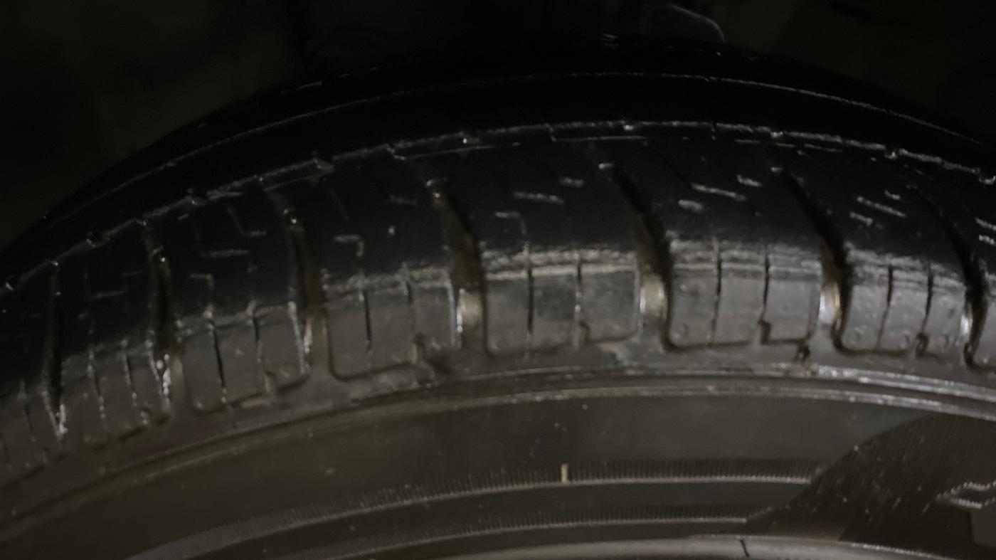 2015 Nissan Micra XL CVT, Petrol, Automatic, 1,07,726 km, Left Front Tyre Tread