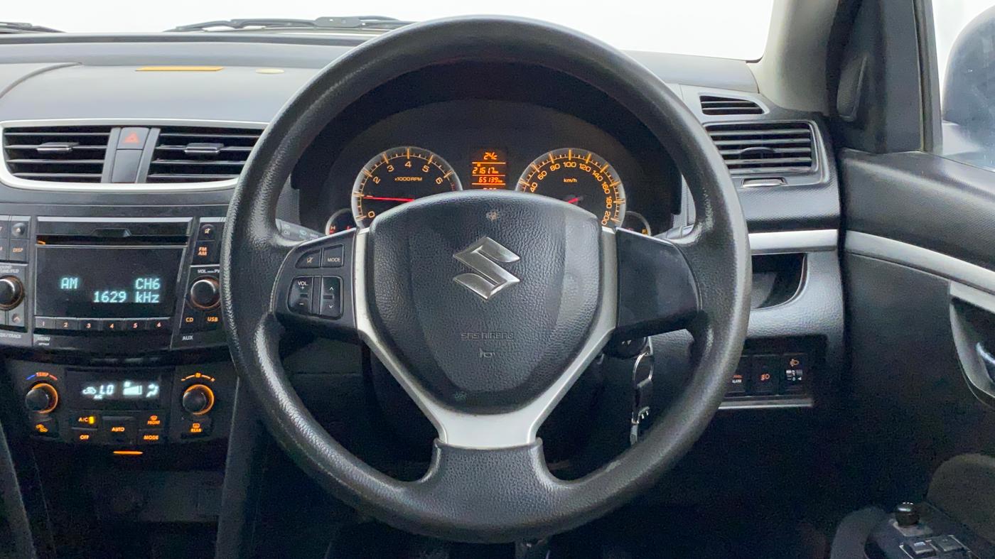 2012 Maruti Swift ZXI, Petrol, Manual, 65,139 km, Steering Wheel Close Up