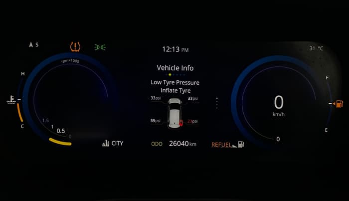 2023 Tata NEXON FEARLESS PURPLE + SUNROOF DUAL TONE 1.2 PETROL, Petrol, Manual, 26,036 km, Odometer Image