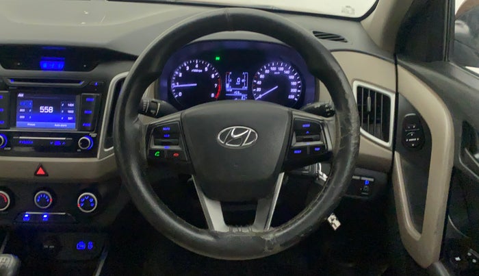 2017 Hyundai Creta E PLUS 1.6 PETROL, Petrol, Manual, 1,01,207 km, Steering Wheel Close Up