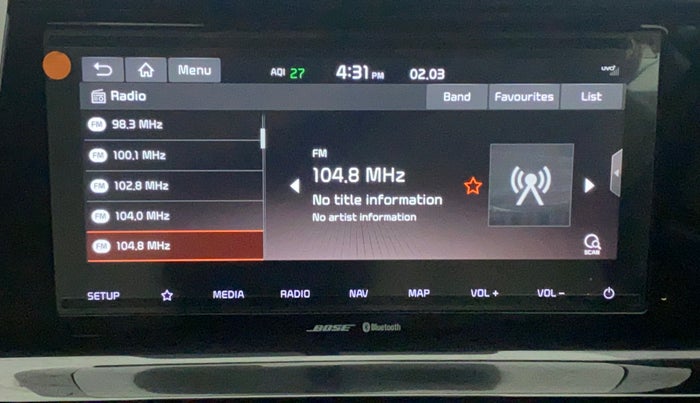 2019 KIA SELTOS HTX PLUS AT1.5 DIESEL, Diesel, Automatic, 48,072 km, Infotainment System