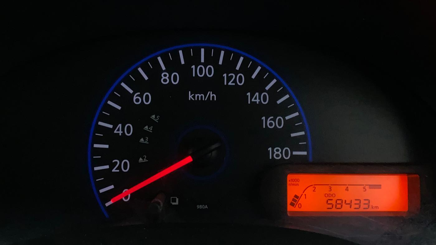 2016 Datsun Go T, Petrol, Manual, 58,433 km, Odometer Image