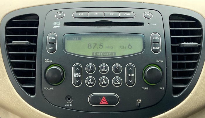 2010 Hyundai i10 SPORTZ 1.2, Petrol, Manual, 1,23,517 km, Infotainment System
