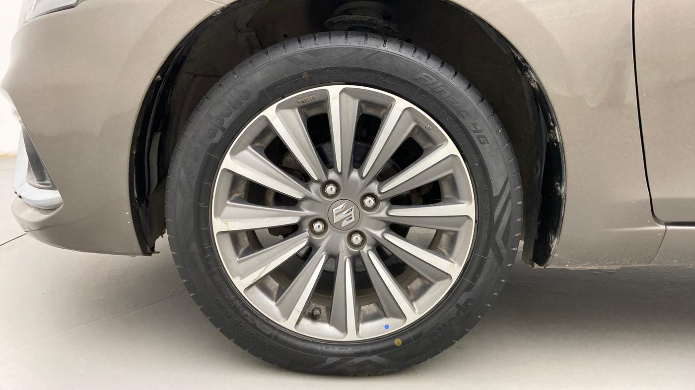 2019 Maruti Ciaz ALPHA  AT 1.5 SHVS PETROL, Petrol, Automatic, 57,734 km, Left Front Wheel