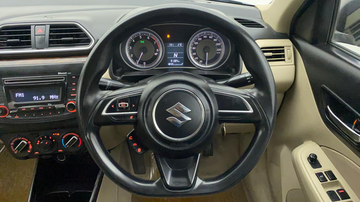 2017 Maruti Dzire VXI AMT, Petrol, Automatic, 91,529 km, Steering Wheel Close Up