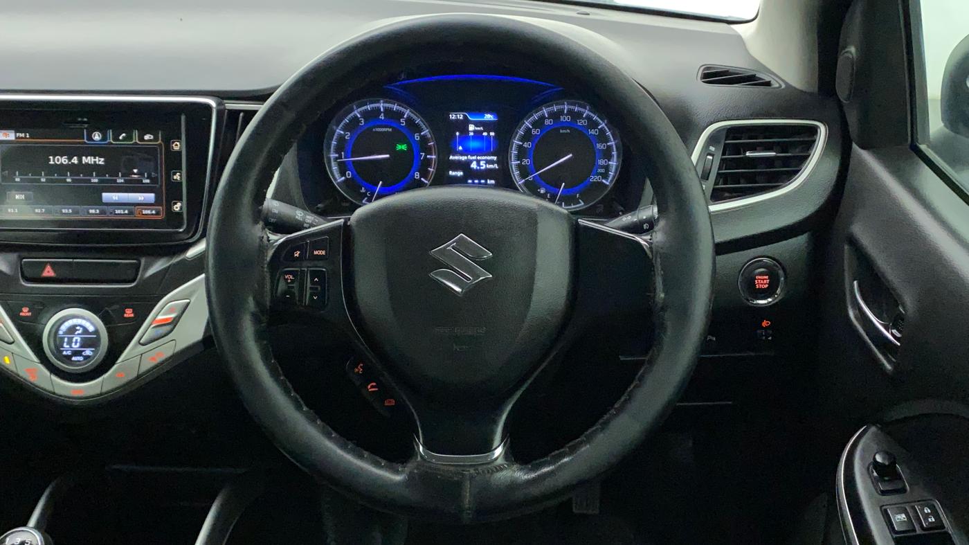 2017 Maruti Baleno ALPHA PETROL 1.2, Petrol, Manual, 1,12,679 km, Steering Wheel Close Up