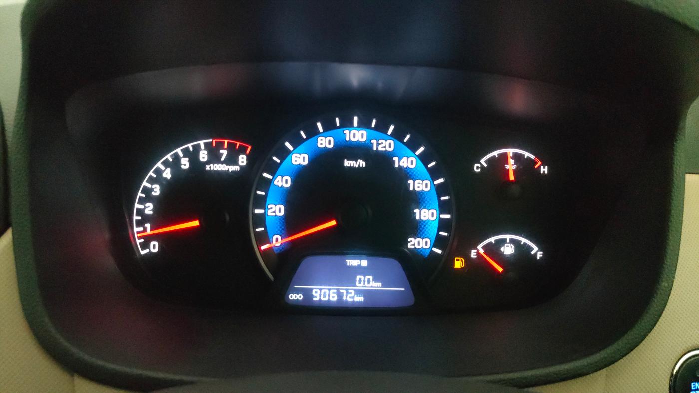 2014 Hyundai Xcent SX 1.2 (O), Petrol, Manual, 90,672 km, Odometer Image