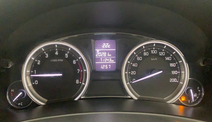 2017 Maruti Ciaz ZXI+, Petrol, Manual, 71,343 km, Odometer Image