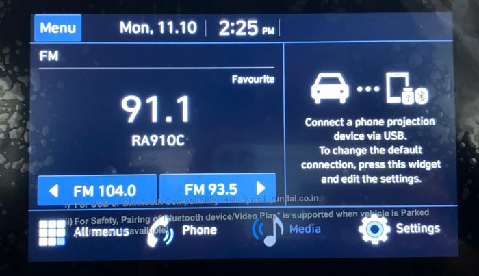 2020 Hyundai VENUE S Plus MT 1.2 Kappa, Petrol, Manual, 1,343 km, Infotainment System