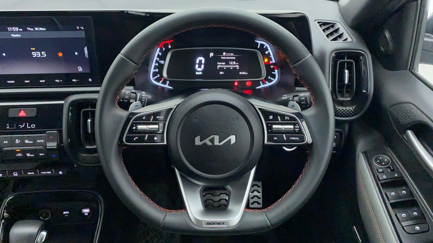2023 KIA SONET X LINE 1.0 DCT, Petrol, Automatic, 8,126 km, Steering Wheel Close Up