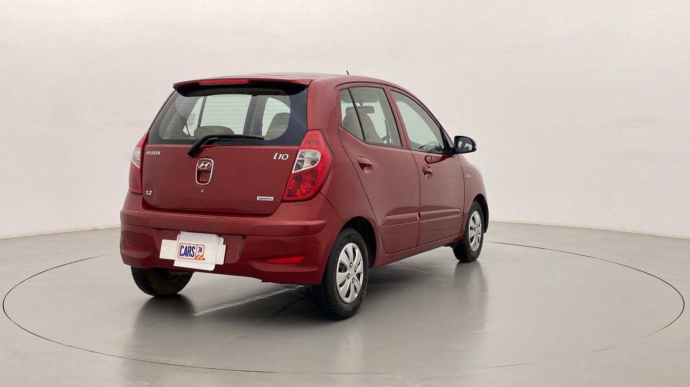 2011 Hyundai i10 SPORTZ 1.2 KAPPA2, Petrol, Manual, 44,760 km, Right Back Diagonal