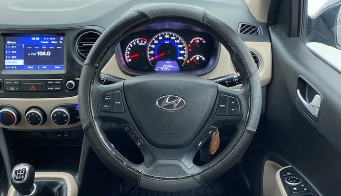 2019 Hyundai Grand i10 SPORTZ 1.2 KAPPA VTVT, Petrol, Manual, Steering Wheel Close Up