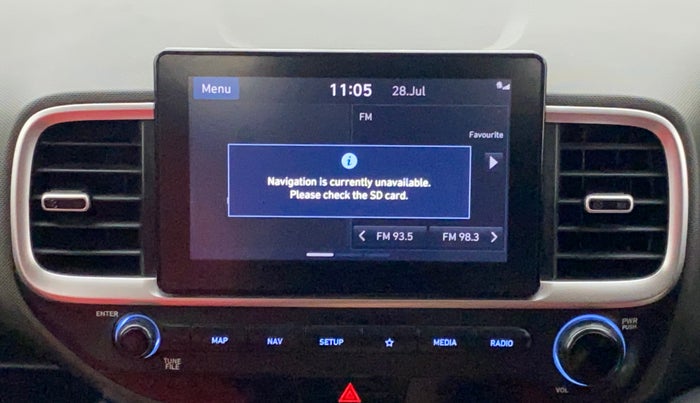 2019 Hyundai VENUE SX PLUS 1.0 TURBO DCT, Petrol, Automatic, 1,17,339 km, Infotainment system - GPS Card not working/missing