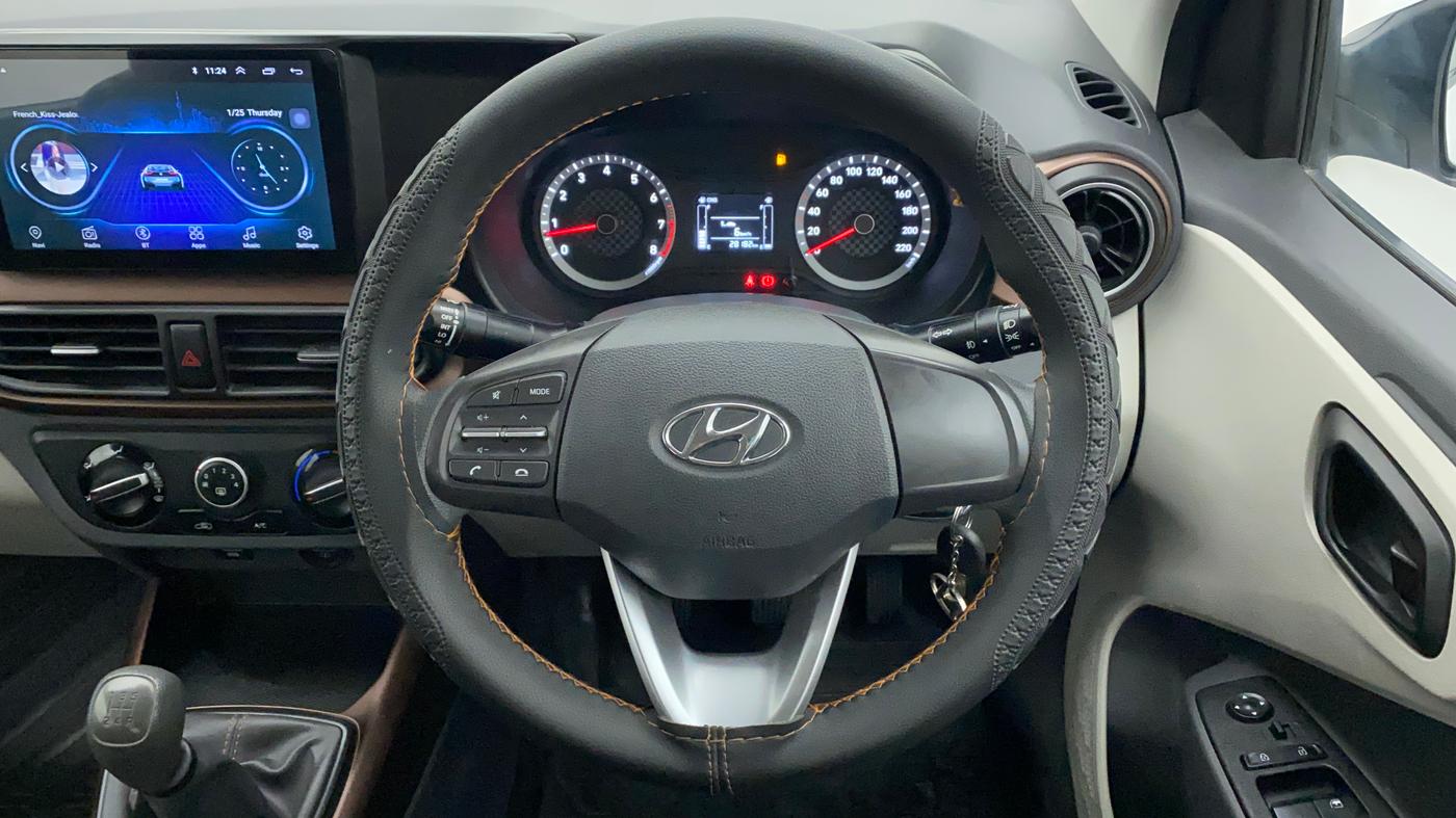2022 Hyundai AURA S 1.2 CNG, CNG, Manual, 28,182 km, Steering Wheel Close Up
