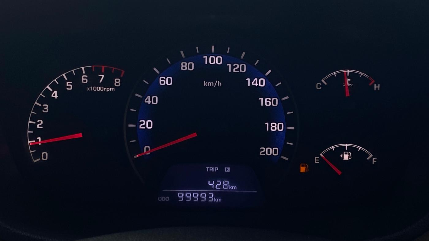 2016 Hyundai Xcent S 1.2, Petrol, Manual, 99,686 km, Odometer Image