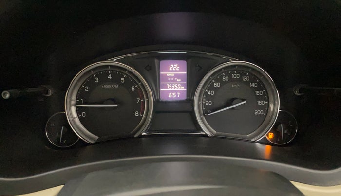 2017 Maruti Ciaz ZXI+, Petrol, Manual, 75,350 km, Odometer Image
