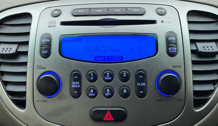 2011 Hyundai i10 SPORTZ 1.2, Petrol, Manual, 30,757 km, Infotainment System