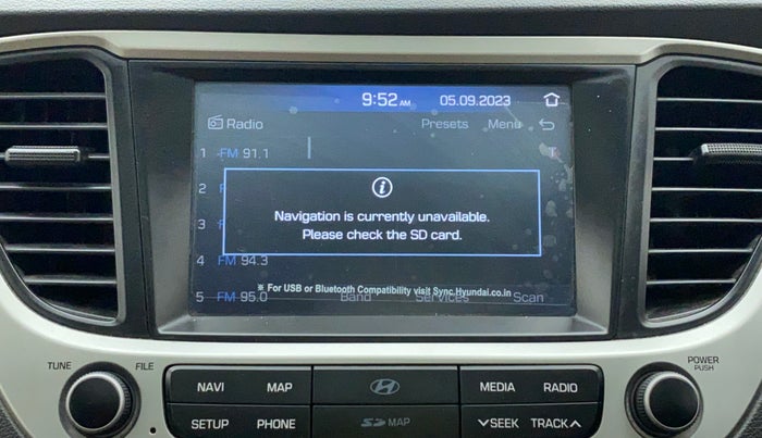 2018 Hyundai Verna 1.6 VTVT SX (O) AT, Petrol, Automatic, 33,921 km, Infotainment system - GPS Card not working/missing