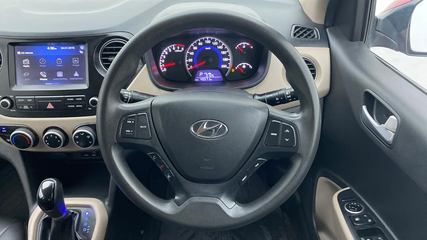 2017 Hyundai Grand i10 SPORTZ (O) AT 1.2 KAPPA VTVT, Petrol, Automatic, 40,570 km, Steering Wheel Close Up